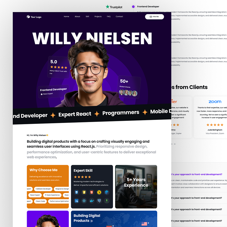 Landing page design project preview