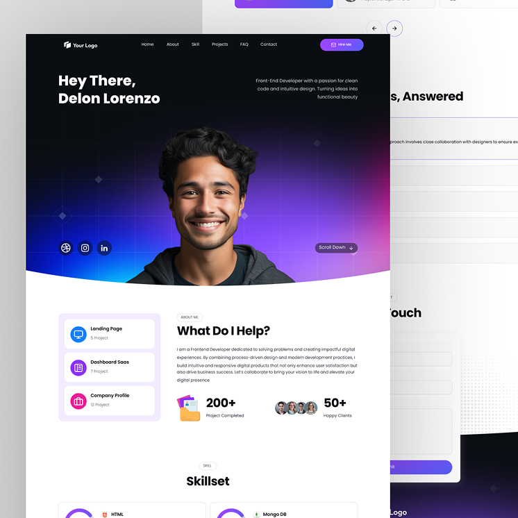 Dashboard UI design project preview